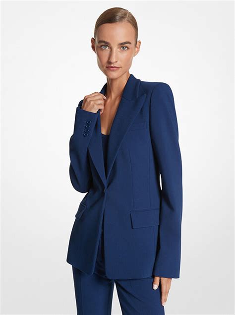 michael kors stretch pebble-crepe blazer|Georgina Stretch Pebble Crepe Blazer .